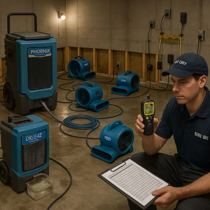 Structural Drying and Dehumidification process in Five Points, OH